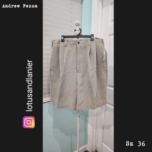 Andrew Fezza Ultra Feel Pleated Shorts Sz 36" NWT